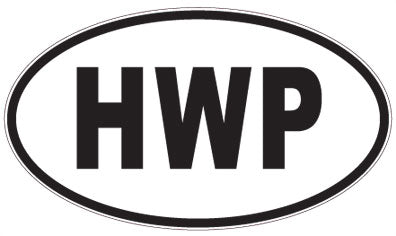 HWP - 3 Letter Initials Oval Sticker