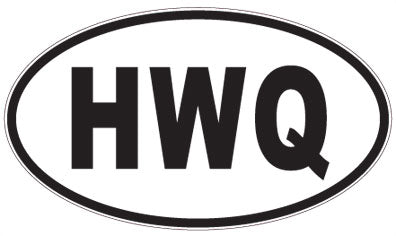 HWQ - 3 Letter Initials Oval Sticker