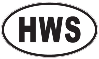 HWS - 3 Letter Initials Oval Magnet