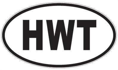 HWT - 3 Letter Initials Oval Sticker