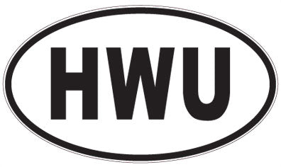 HWU - 3 Letter Initials Oval Sticker