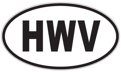 HWV - 3 Letter Initials Oval Sticker