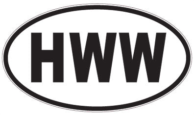 HWW - 3 Letter Initials Oval Sticker