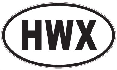 HWX - 3 Letter Initials Oval Magnet