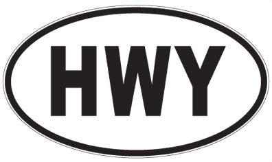 HWY - 3 Letter Initials Oval Magnet