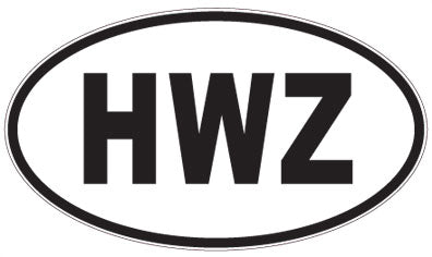 HWZ - 3 Letter Initials Oval Magnet