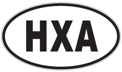 HXA - 3 Letter Initials Oval Sticker