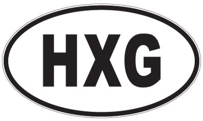 HXG - 3 Letter Initials Oval Sticker