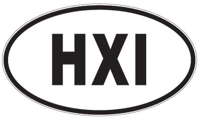 HXI - 3 Letter Initials Oval Sticker