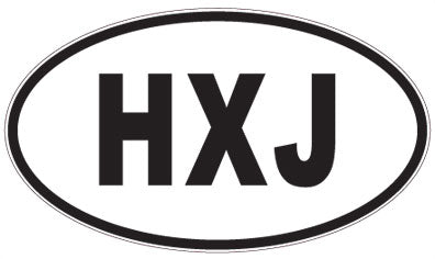 HXJ - 3 Letter Initials Oval Sticker