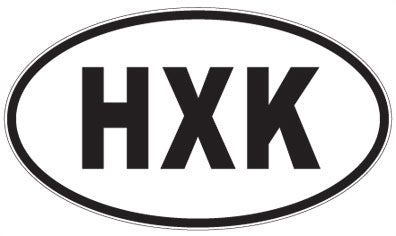 HXK - 3 Letter Initials Oval Sticker