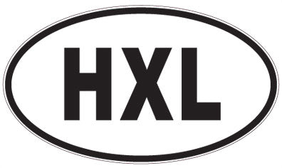 HXL - 3 Letter Initials Oval Sticker