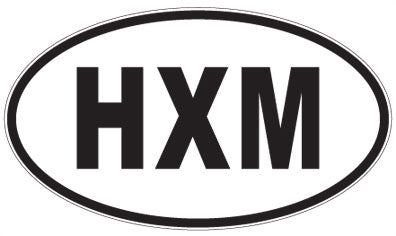 HXM - 3 Letter Initials Oval Magnet