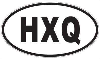 HXQ - 3 Letter Initials Oval Magnet