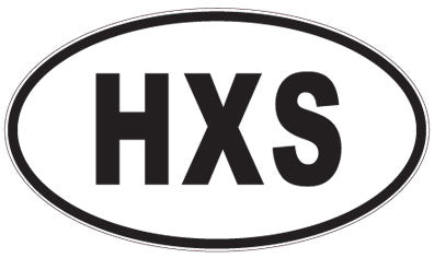HXS - 3 Letter Initials Oval Sticker