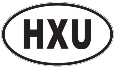 HXU - 3 Letter Initials Oval Sticker