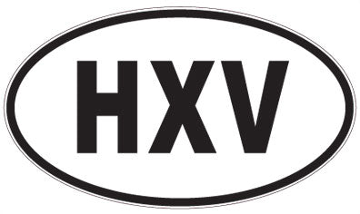 HXV - 3 Letter Initials Oval Sticker