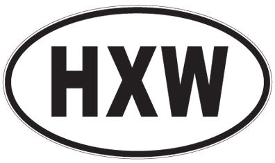 HXW - 3 Letter Initials Oval Sticker
