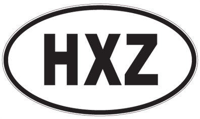 HXZ - 3 Letter Initials Oval Magnet