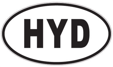 HYD - 3 Letter Initials Oval Sticker