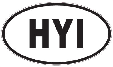 HYI - 3 Letter Initials Oval Magnet