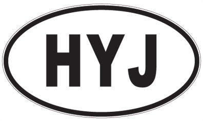 HYJ - 3 Letter Initials Oval Magnet