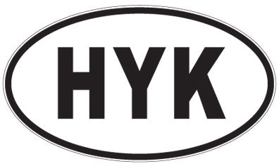 HYK - 3 Letter Initials Oval Magnet
