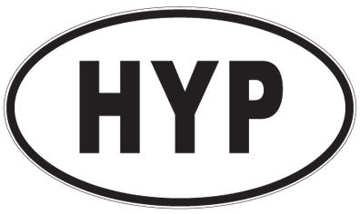 HYP - 3 Letter Initials Oval Sticker