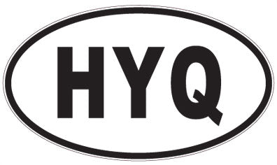 HYQ - 3 Letter Initials Oval Sticker