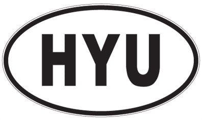 HYU - 3 Letter Initials Oval Magnet