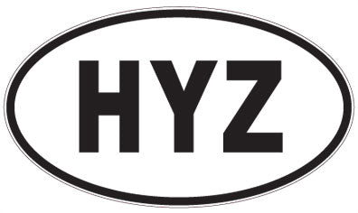 HYZ - 3 Letter Initials Oval Sticker