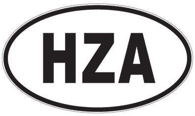 HZA - 3 Letter Initials Oval Sticker