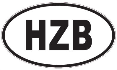 HZB - 3 Letter Initials Oval Sticker