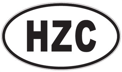 HZC - 3 Letter Initials Oval Sticker