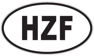 HZF - 3 Letter Initials Oval Sticker