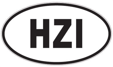 HZI - 3 Letter Initials Oval Sticker
