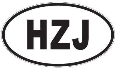 HZJ - 3 Letter Initials Oval Magnet