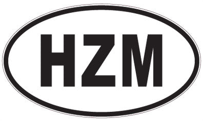 HZM - 3 Letter Initials Oval Magnet