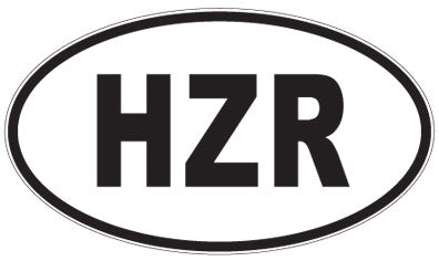 HZR - 3 Letter Initials Oval Sticker