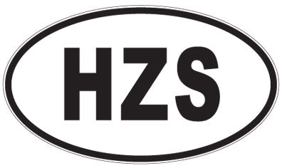 HZS - 3 Letter Initials Oval Sticker