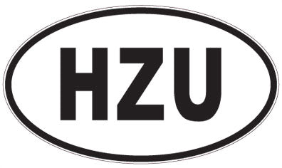 HZU - 3 Letter Initials Oval Sticker