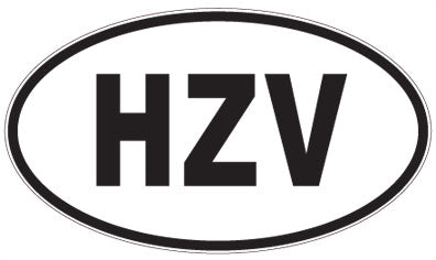HZV - 3 Letter Initials Oval Magnet