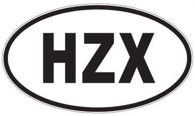 HZX - 3 Letter Initials Oval Sticker