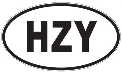 HZY - 3 Letter Initials Oval Sticker