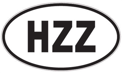 HZZ - 3 Letter Initials Oval Magnet