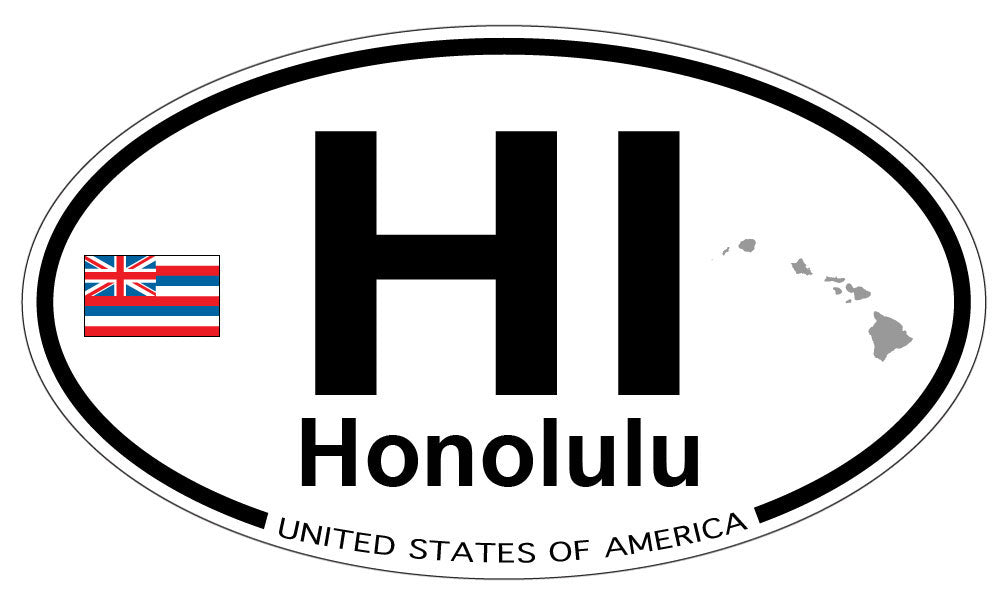 Honolulu, HI - Oval Sticker
