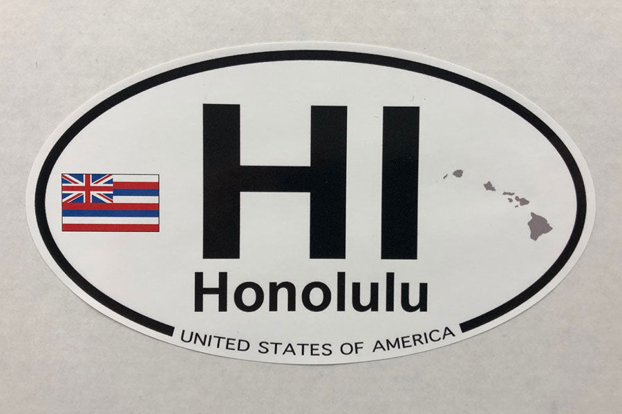 Honolulu Hawaii Oval Sticker