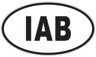 IAB - 3 Letter Initials Oval Sticker