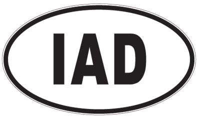 IAD - 3 Letter Initials Oval Magnet