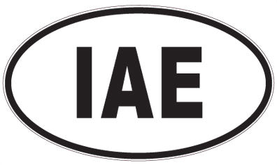 IAE - 3 Letter Initials Oval Sticker